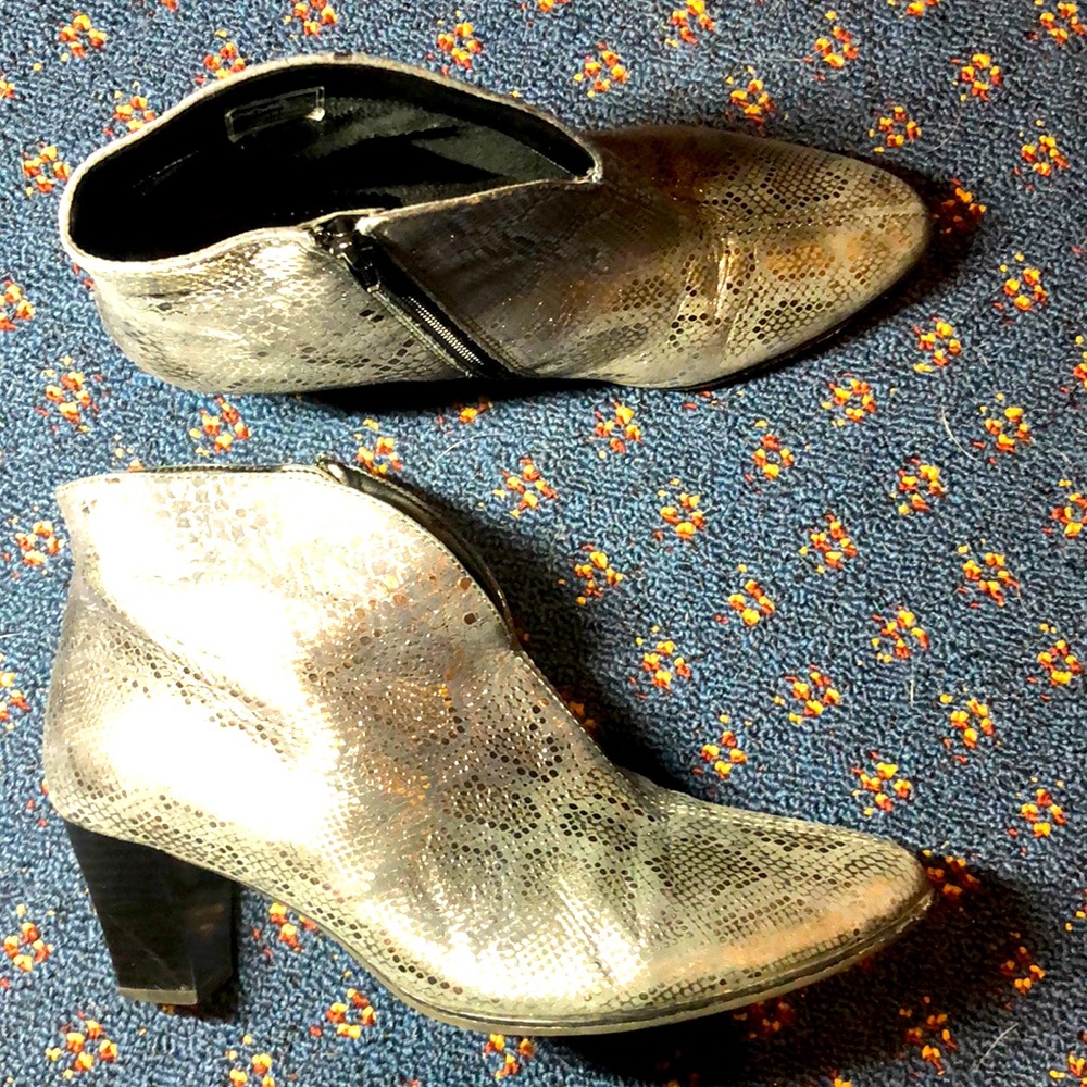 Ara Silver Ankle Boots
